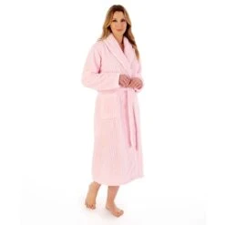 Zig-Zag Fleece Wrap 46 Inch Housecoat - HC02318 -Outlet Comfort Soft Cup Bra Store img040155