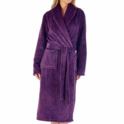 Zig-Zag Fleece Wrap 46 Inch Housecoat - HC02318 -Outlet Comfort Soft Cup Bra Store img040169