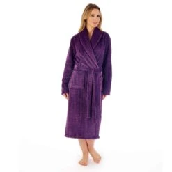 Zig-Zag Fleece Wrap 46 Inch Housecoat - HC02318 -Outlet Comfort Soft Cup Bra Store img040170