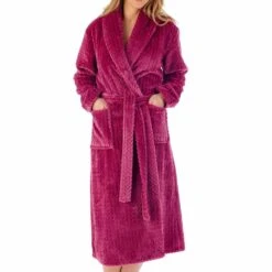 Zig-Zag Fleece Wrap 46 Inch Housecoat - HC02318