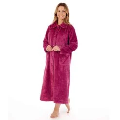 Zig-Zag Fleece Button Opening 46 Inch Housecoat - HC02316 11 Zig-Zag Fleece Button Opening 46 Inch Housecoat - HC02316 -Outlet Comfort Soft Cup Bra Store img040186