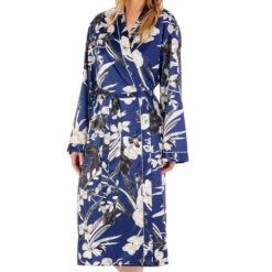 Floral Satin Long Sleeve 46 Inch Kimono Wrap - GL02724