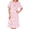 Floral Print Interlock Short Sleeve Cotton 42 Inch Nightdress - ND02125