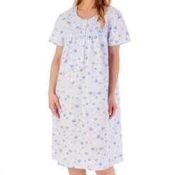Spring Flowers Short Sleeve Cotton 42 Inch Nightdress - ND02200