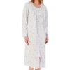Spring Flowers Long Sleeve Button Through Cotton 45 Inch Nightdress - ND02202