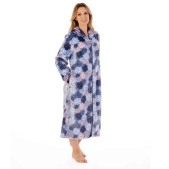 Bold Floral Flannel Fleece Zip Opening 46 Inch Housecoat - HC02312 8 Bold Floral Flannel Fleece Zip Opening 46 Inch Housecoat - HC02312 -Outlet Comfort Soft Cup Bra Store img040506