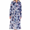 Bold Floral Flannel Fleece Wrap 46 Inch Housecoat - HC02313