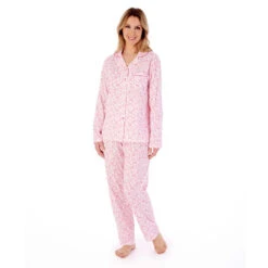 Sketch Floral Long Sleeve Tailored Cotton Pyjama Set - PJ02103 -Outlet Comfort Soft Cup Bra Store img040518
