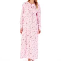 Spring Garden Long Sleeve Cotton Longer Length 50 Inch Nightdress - ND02109