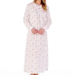 Spring Garden Long Sleeve Cotton Longer Length 50 Inch Nightdress - ND02109 -Outlet Comfort Soft Cup Bra Store img040542