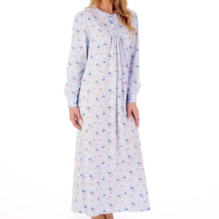 Spring Garden Long Sleeve Cotton Longer Length 50 Inch Nightdress - ND02109 -Outlet Comfort Soft Cup Bra Store img040544