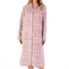 Brocade Long Sleeve Button Opening 46 Inch Housecoat - HC02331