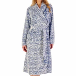 Brocade Long Sleeve Wrap 46 Inch Housecoat - HC02333 -Outlet Comfort Soft Cup Bra Store img040602