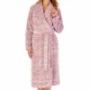 Brocade Long Sleeve Wrap 46 Inch Housecoat - HC02333