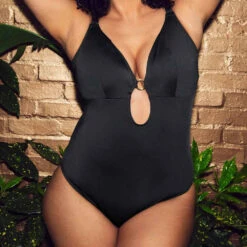 Plain Sailing Non Wired Plunge Swimsuit - ES7280 -Outlet Comfort Soft Cup Bra Store img041561