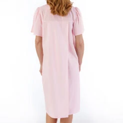 Embroidered Yoke Open Back Short Sleeve 42 Inch Nightdress - ND55204 -Outlet Comfort Soft Cup Bra Store img042949