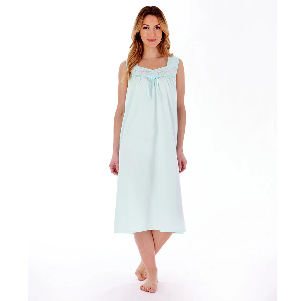 Embroidered Yoke Broad Strap 44 Inch Nightdress - ND55200 2 Embroidered Yoke Broad Strap 44 Inch Nightdress - ND55200 - Image 2