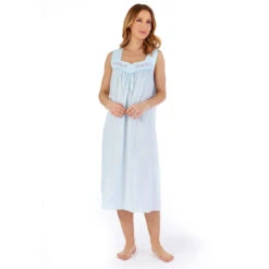 Embroidered Yoke Broad Strap 44 Inch Nightdress - ND55200 10 Embroidered Yoke Broad Strap 44 Inch Nightdress - ND55200 -Outlet Comfort Soft Cup Bra Store img042960