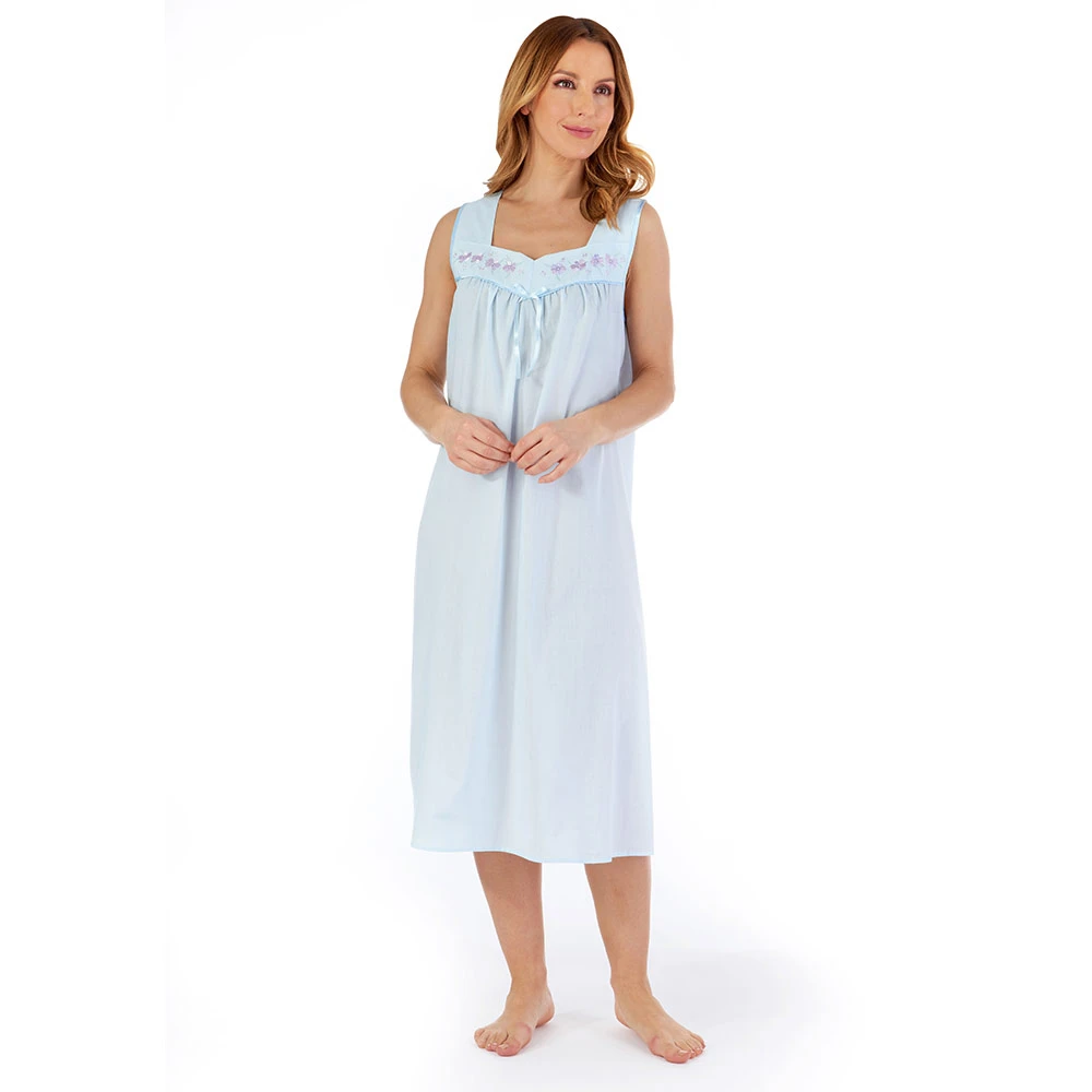 Embroidered Yoke Broad Strap 44 Inch Nightdress - ND55200 5 Embroidered Yoke Broad Strap 44 Inch Nightdress - ND55200 - Image 5