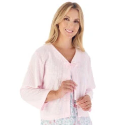 Summer Ribbon Tie 3/4 Sleeve Bedjacket - BJ3303 -Outlet Comfort Soft Cup Bra Store img042991