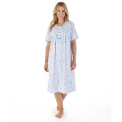 Butterfly Short Sleeve 42 Inch Cotton Nightdress - ND03101 10 Butterfly Short Sleeve 42 Inch Cotton Nightdress - ND03101 -Outlet Comfort Soft Cup Bra Store img043017