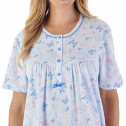Butterfly Short Sleeve 42 Inch Cotton Nightdress - ND03101 11 Butterfly Short Sleeve 42 Inch Cotton Nightdress - ND03101 -Outlet Comfort Soft Cup Bra Store img043018