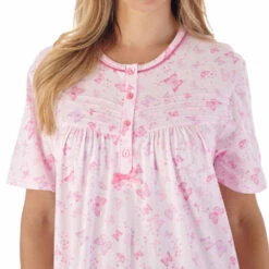 Butterfly Short Sleeve 42 Inch Cotton Nightdress - ND03101 8 Butterfly Short Sleeve 42 Inch Cotton Nightdress - ND03101 -Outlet Comfort Soft Cup Bra Store img043022