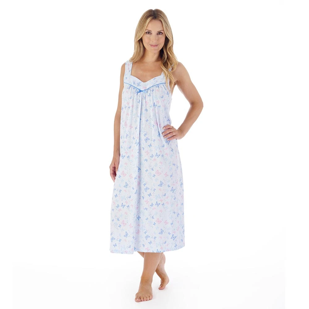 Butterfly Broad Strap 44 Inch Cotton Nightdress - ND03103 5 Butterfly Broad Strap 44 Inch Cotton Nightdress - ND03103 - Image 5