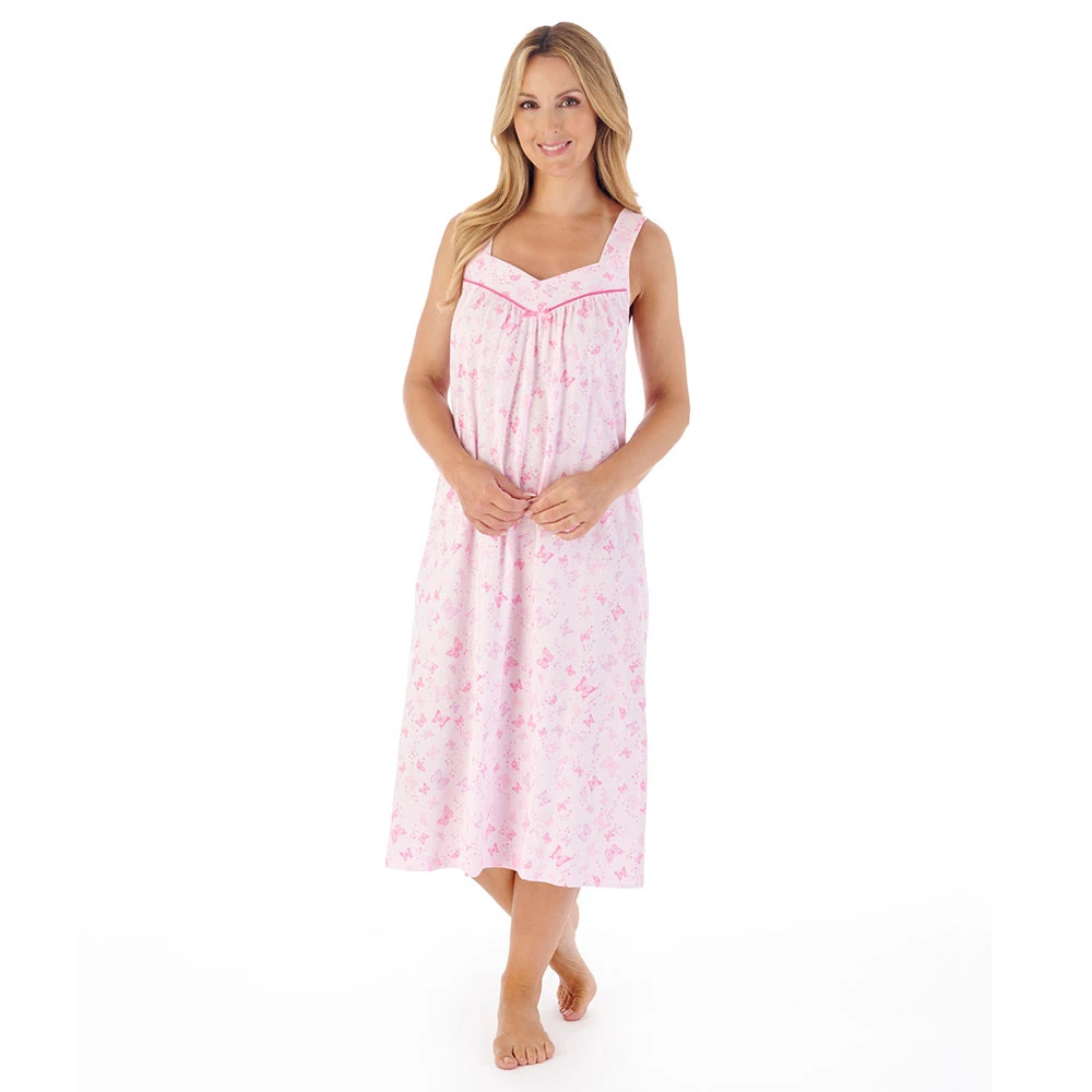 Butterfly Broad Strap 44 Inch Cotton Nightdress - ND03103 2 Butterfly Broad Strap 44 Inch Cotton Nightdress - ND03103 - Image 2