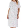 Hedgerow Flowers Short Sleeve 42 Inch Cotton Nightdress - ND03132
