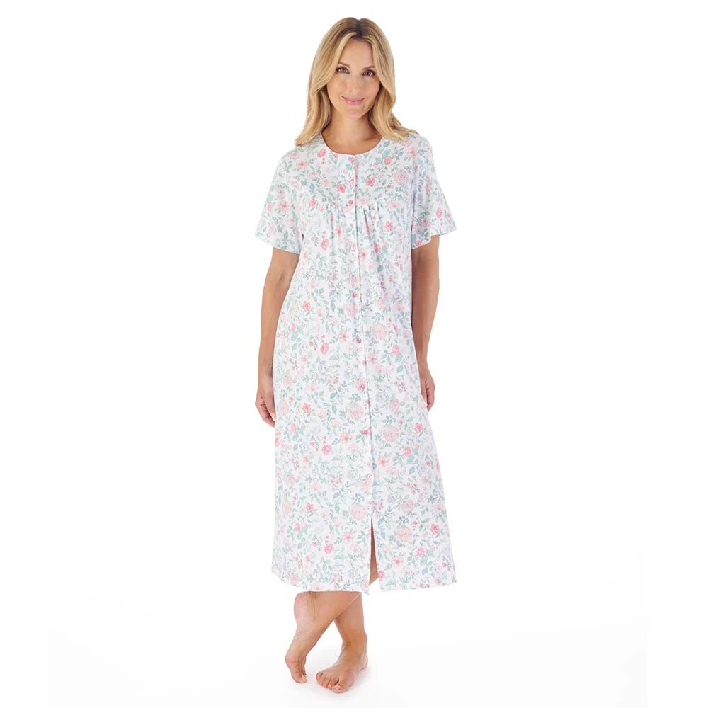 Hedgerow Flowers Short Sleeve Button Through 46 Inch Cotton Nightdress - ND03133 5 Hedgerow Flowers Short Sleeve Button Through 46 Inch Cotton Nightdress - ND03133 - Image 5